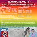Art commissions pricelist, art bundles and a giveaway! by warriorjane12