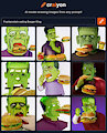 (Dall-E Mini) Frankenstein eating a Whopper