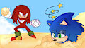 Knuckles molesto con Sonic