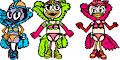Duckburg Girls in Showgirl Costumes
