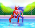 Pool Side Kiss by Riyo