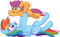 Rainbow Dash and Scootaloo - Flying Lesson
