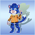 Blue Tiger Fursona Commission 2 (With Hoodie) by tomtomtiger