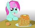 Belle Boue loves pancakes