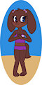 Evelyn the dog, swimwear