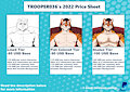 Commission Price Sheet (2022 Edition #2) by Trooper036