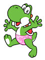 Yoshi with Pink Speedo with Glitter