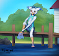 Lil' Pela's perfect day for a swim~ [By TomLad] by VarraTheVap