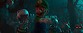Luigi chased by a group of Dry Bones