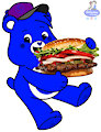 Creative Bear holding a real Whopper