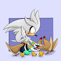 Silver the hedgehog - inktober theme Fowl by thehedgehogmaniac