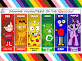 The 6 characters under the colors of the rainbow