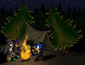 Sonic Group pic - inktober theme Camping