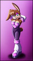 Bunnie cosplaying as Rouge