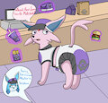 Espeon working fast food.