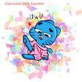 Gumball Watterson wears only a pink oversized Sweater