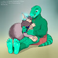 Dino cuddles by DrJavi