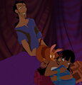 Bibo gives Chel a massage while Tulio tucks her in like a good husbando by Fuf