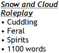 Snow and Cloud Roleplay by Dravid