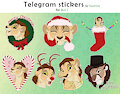 Christmas themed telegram stickers for Avi J