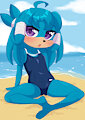 Rune the Echidna at the Beach (SFW)