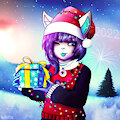 Christmas cat by Wolfelliza