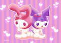 My Melody and Kuromi celebrating Bunny Year (HBD) by HamtarOso