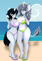 Corvinia and Hyperion on the beach by digiqrow