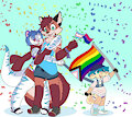 🎁Krech, Ollie & Snow - Pride Parade by BastionShadowpaw
