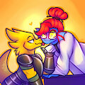 Alphys and Undyne)