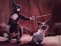 Kitty and Perrito by WerewolfDegenerate