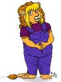 Purple overalls by Friar