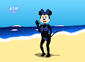 Minnie at the beach by AcidSkunkWolf