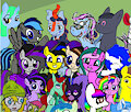 The whole family at the 2023 Derpibooru Community Collaboration