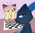 Pokemon Playing Chess by Kaittycat