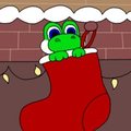 yoshi in a stocking