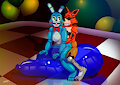 Toy Bonnie and Foxy's balloon ride by Balloonbouncer