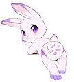 Baby bunny with a warning by CuppyBunny