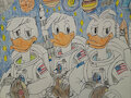Huey, Dewey and Louie Duck as astronauts in space suits - Ducktales 2017 by DuckToons