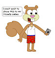 Sandy Cheeks takes a selfie in her boxers