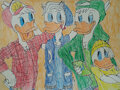 Huey, Dewey and Louie Duck plus Phooey Duck