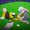 Starry night with my Bunny by CozyHug