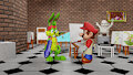 Jazz visits Mario's Painting Studio