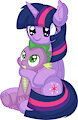 Twilight Sparkle and Spike - Motherly Hug by CyanLightning