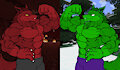 Red Hulk Wolf (Saúl Evil Clone) & Hulk Wolf (Saúl) by Saulhulkwolf98