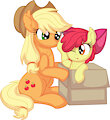 Applejack And Apple Bloom - Out Of The Box by CyanLightning