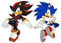 Sonic Adventure Artstyle - Sonic and Shadow