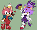 Amy Rose and Blaze: costumes by Sayu