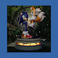 Sonic the Hedgehog - Sonic x Tails Statue by Navarrito