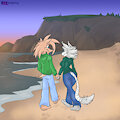 Al and Kai Valentine's Day on the Beach 2023 by alhedgehog